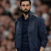 Alvaro Arbeloa Sporty Leather Mix Track Jacket For Sale