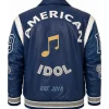 American Idol S24 Lionel Richie Blue Leather Varsity Jacket Back