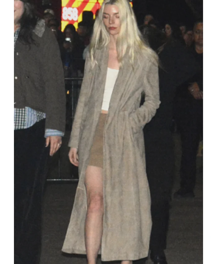 Anya Taylor-Joy Justin Bieber Concert 2026 Beige Coat For Sale