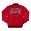 Arkansas Razorbacks Arched Cardinal Red Bomber Jacket Back