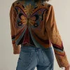 Ashley Puzemis Days of Our Lives Striped Suede Jacket Back