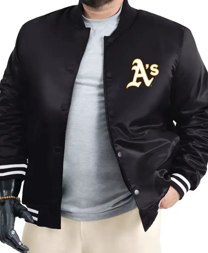 Athletics Starter Black Adaptive Varsity Jacket For Sale