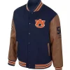 Auburn 58 Letterman Navy and Brown Varsity Jacket Front