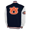 Auburn Tigers Fleece Navy and White Varsity Jacket Back