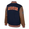 Auburn Tigers Navy and Brown Letterman Varsity Jacket Back