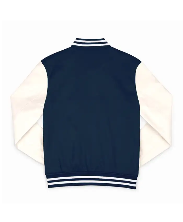 Auburn Tigers Navy and Off White Varsity Jacket Back