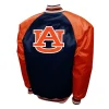 Auburn Tigers The Game Navy Satin Varsity Jacket Back