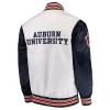 Auburn Tigers The Rookie White Satin Varsity Jacket Back