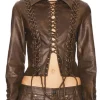 Belle Skinner Marshals S01 Lace-up Leather Jacket For Sale