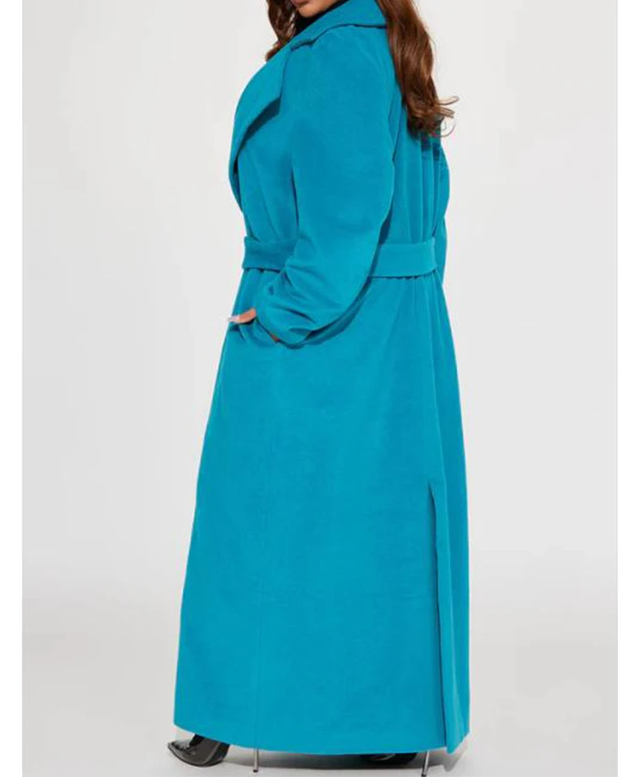 Beyond the Gates Karla Mosley Blue Trench Coat Side