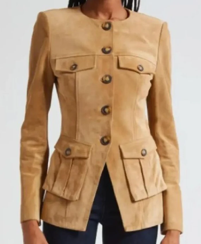 Big Mistakes Elizabeth Perkins Suede Jacket Front