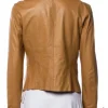 Laurie Metcalf brown leather jacket from Big Mistakes