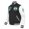 Boston Celtics City Arch Black and White Varsity Jacket Side