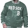 Boston Red Sox City Connect Green Satin Bomber Jacket