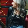 Bride for the Quarterback Christine Oswald Black Leather Jacket For Sale
