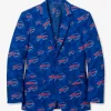 Buffalo Bills blue suit featuring a classic tailored silhouette