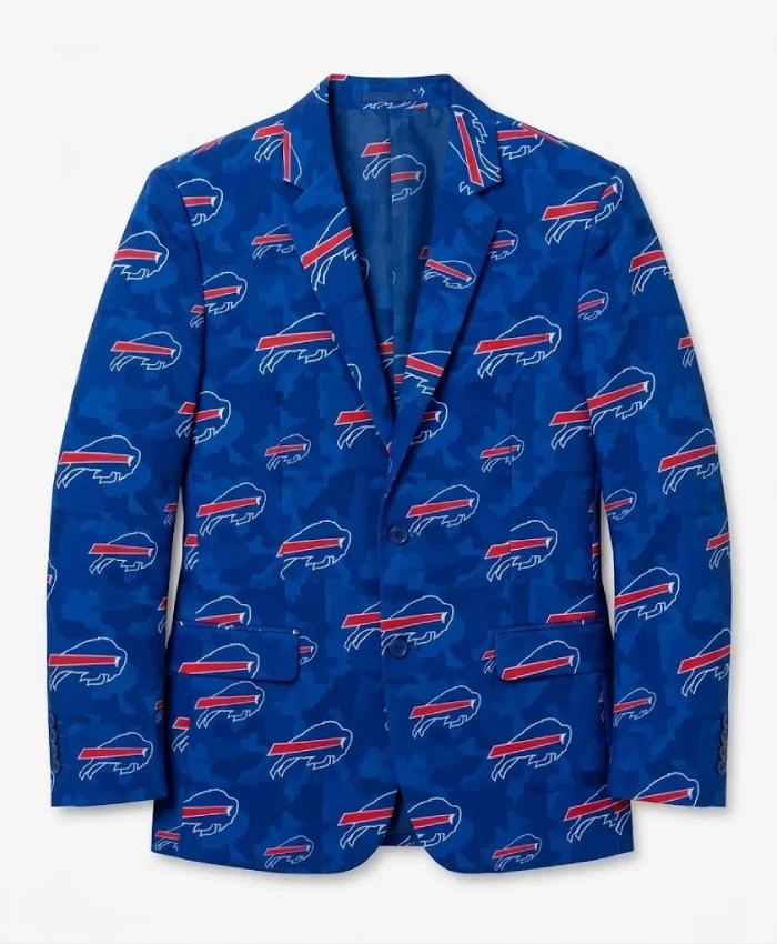 Buffalo Bills blue suit featuring a classic tailored silhouette
