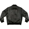 Buy Born x Raised Tonal Arch Black Leather Bomber Jacket Back