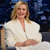 Cameron Diaz at The Tonight Show 2026 White Coat For Sale