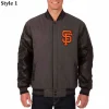 Charcoal Black San Francisco Giants Varsity Jacket