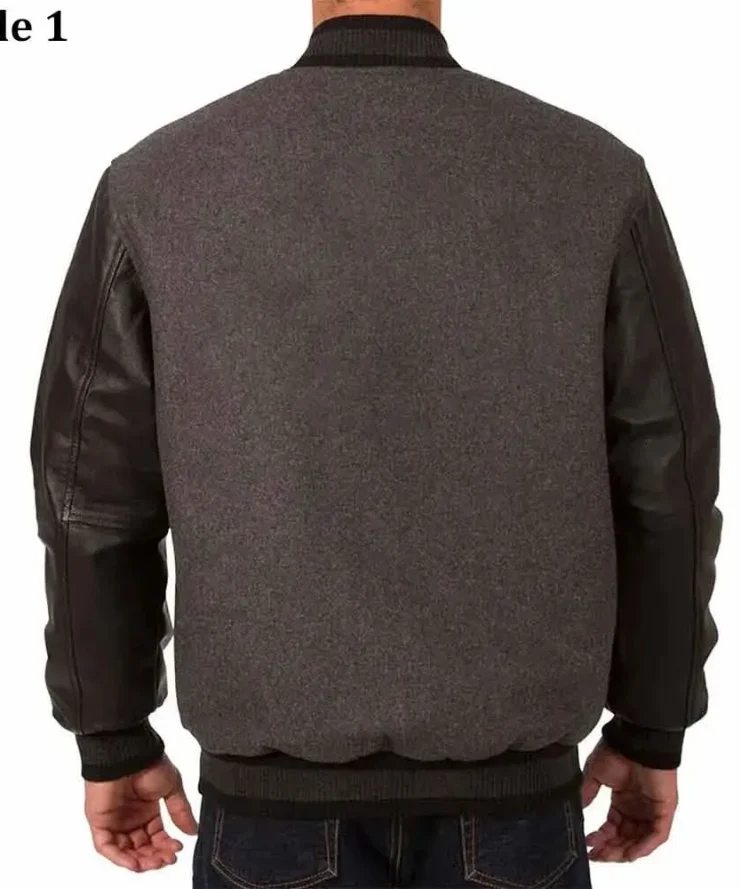 Charcoal Black San Francisco Giants Varsity Jacket Back