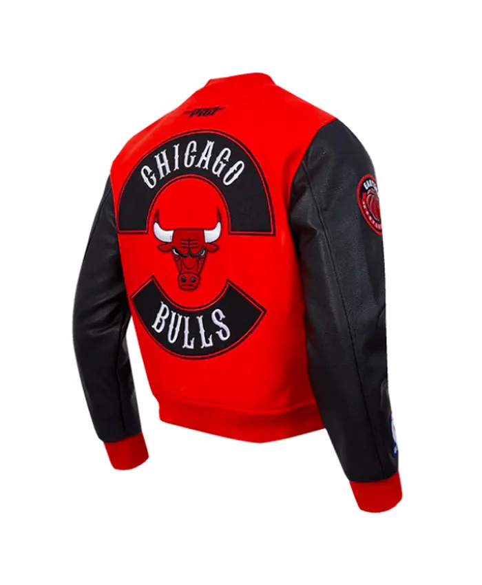 Chicago Bulls Born For Sport Red and Black Varsity Jacket For Sale