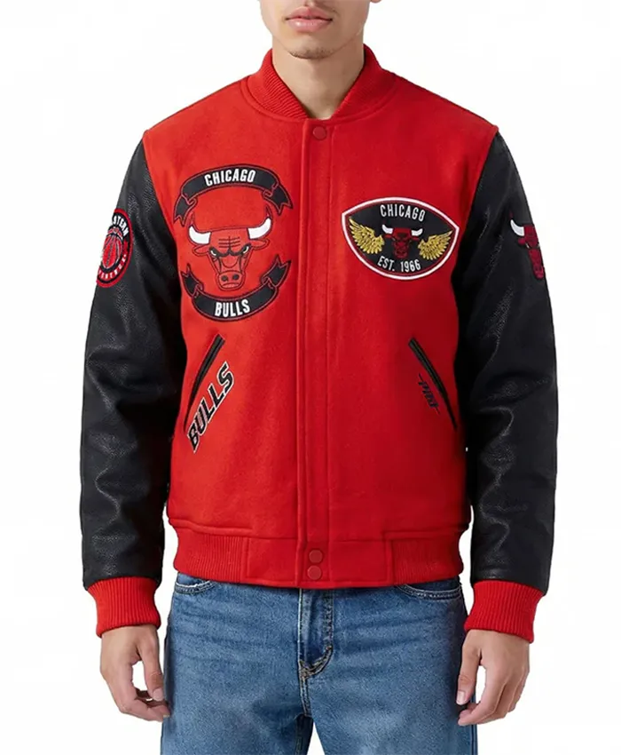 Chicago Bulls Born For Sport Red and Black Varsity Jacket