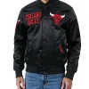 Chicago Bulls City Arch Black Satin Bomber Jacket