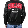 Chicago Bulls City Arch Black Satin Bomber Jacket Back