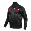 Chicago Bulls City Arch Black Satin Bomber Jacket Side