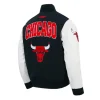 Chicago Bulls City Arch Black and White Varsity Jacket For Sale