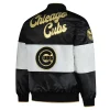 Chicago Cubs Black and White Satin Jacket Back