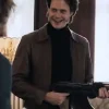Clark Bill Skarsgard Brown Leather Jacket For Sale