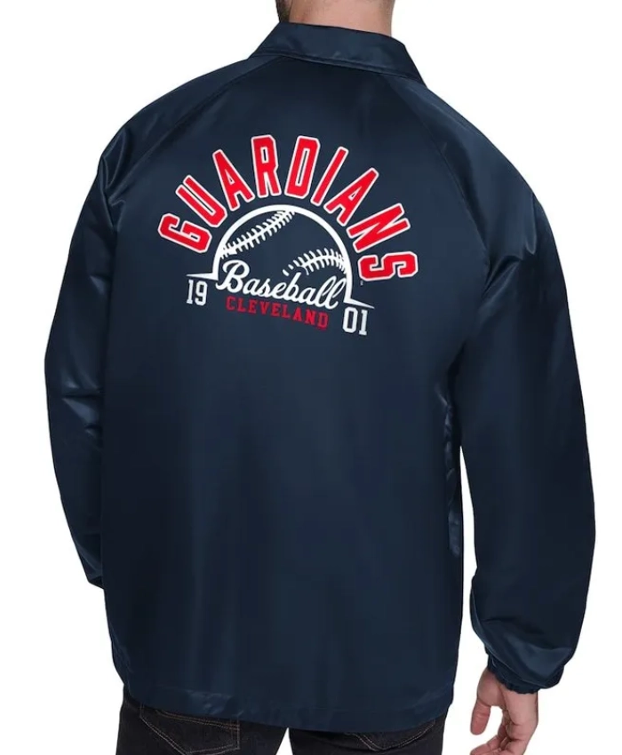 Cleveland Guardians Retro Logo Coaches Jacket Back
