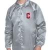 Cleveland Guardians Retro Logo Coaches Jacket Grey