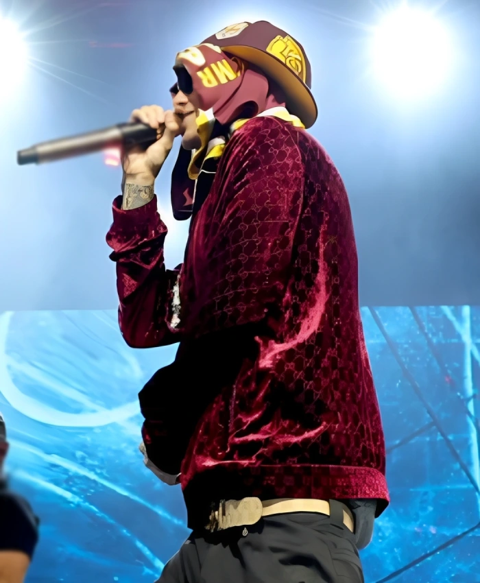 Coachella 2026 Central Cee Red Velvet Jacket For Sale