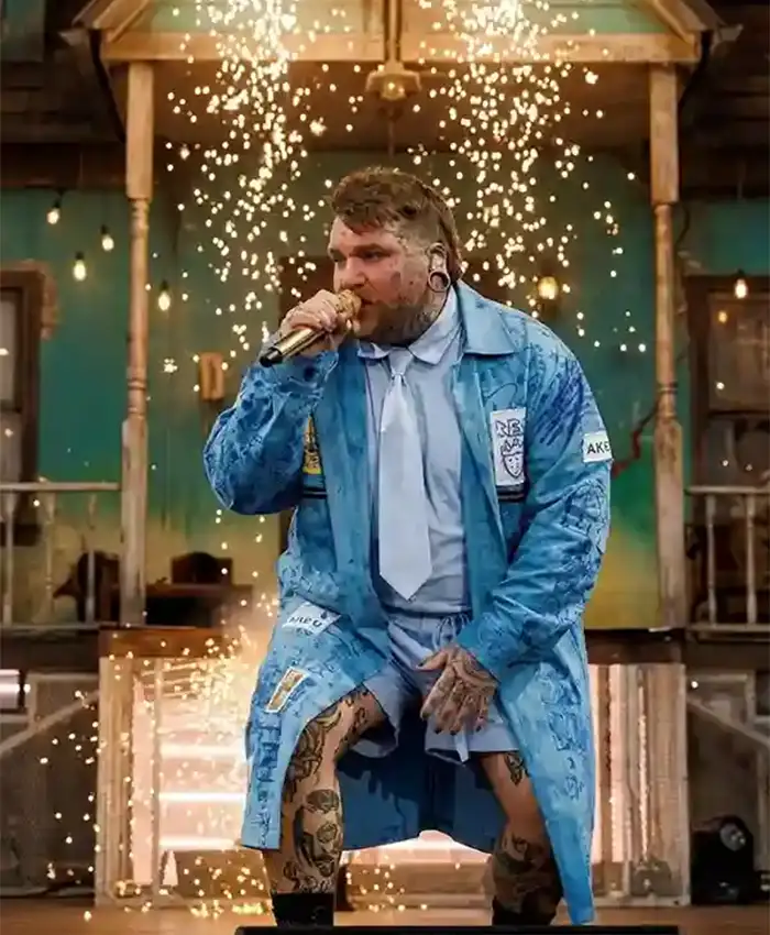 Coachella 2026 Teddy Swims Blue Cotton Coat For Sale