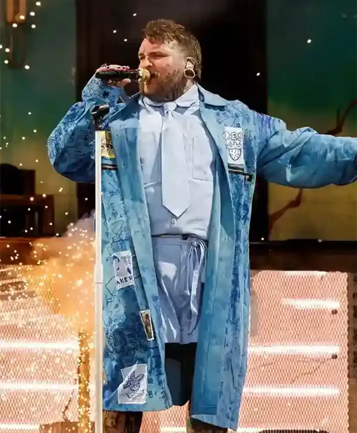 Coachella 2026 Teddy Swims Blue Cotton Coat