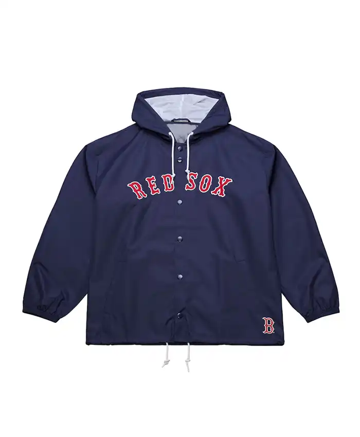 Coaches Boston Red Sox Navy Windbreaker Hooded Jacket