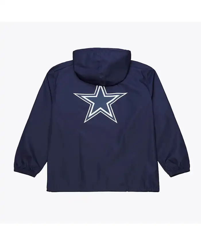Coaches Dallas Cowboys Navy Windbreaker Hooded Jacket For Sale