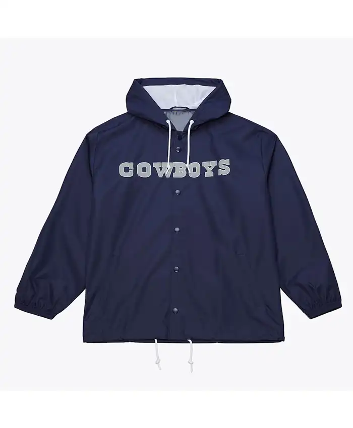 Coaches Dallas Cowboys Navy Windbreaker Hooded Jacket