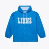 Coaches Detroit Lions Blue Windbreaker Hooded Jacket