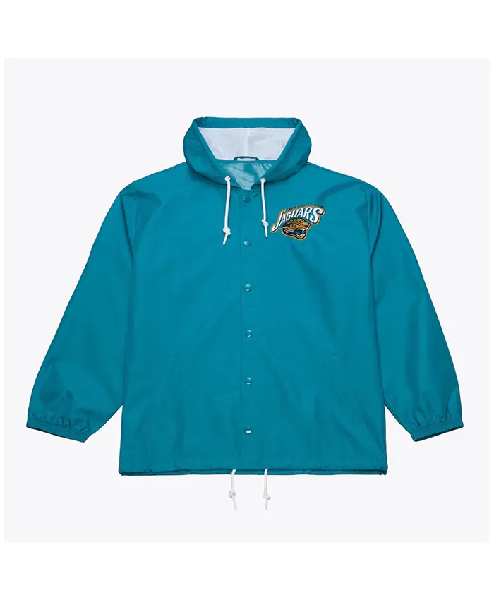Coaches Jacksonville Jaguars Teal Windbreaker Hooded Jacket
