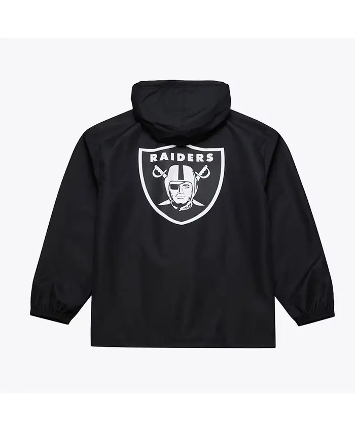 Coaches Las Vegas Raiders Black Windbreaker Hooded Jacket For Sale