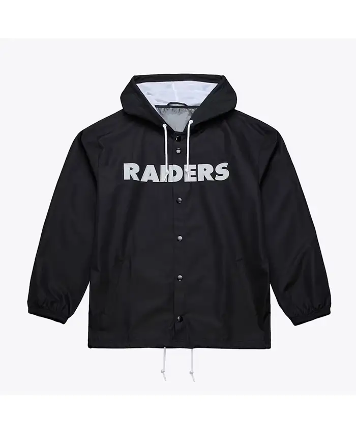 Coaches Las Vegas Raiders Black Windbreaker Hooded Jacket
