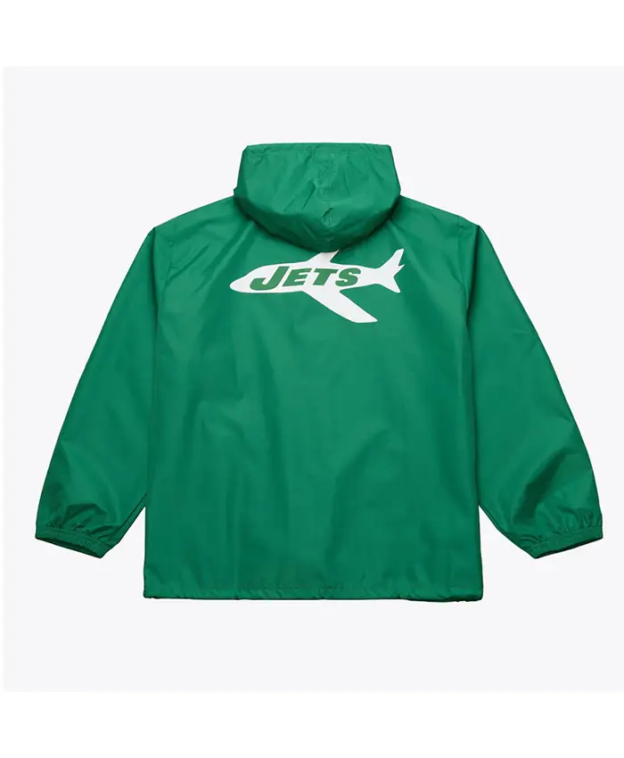 Coaches NY Jets Green Windbreaker Hooded Jacket For Sale