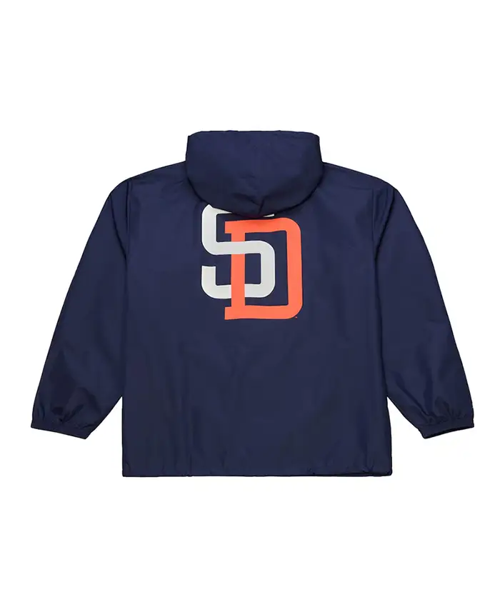 Coaches San Diego Padres Navy Windbreaker Hooded Jacket For Sale