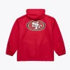 Coaches San Francisco 49ers Scarlet Windbreaker Hooded Jacket For Sale