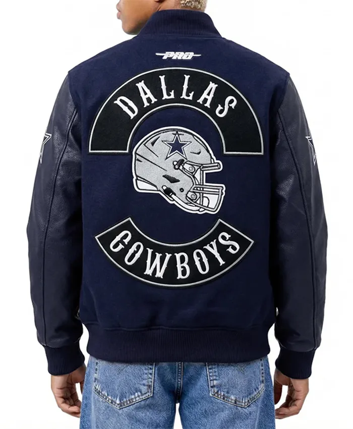 Dallas Cowboys Born For Sport Navy Varsity Jacket Back