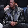 Damson Idris Lakers Game Black Leather Jacket For Sale